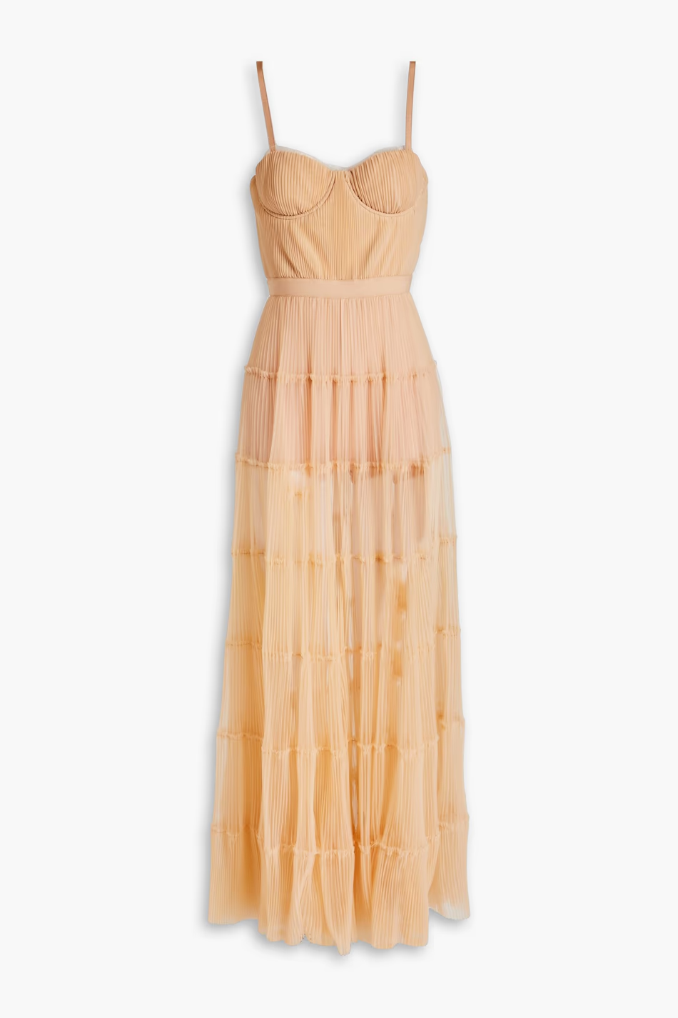 ALICE + OLIVIA Deena plissé-tulle maxi dress