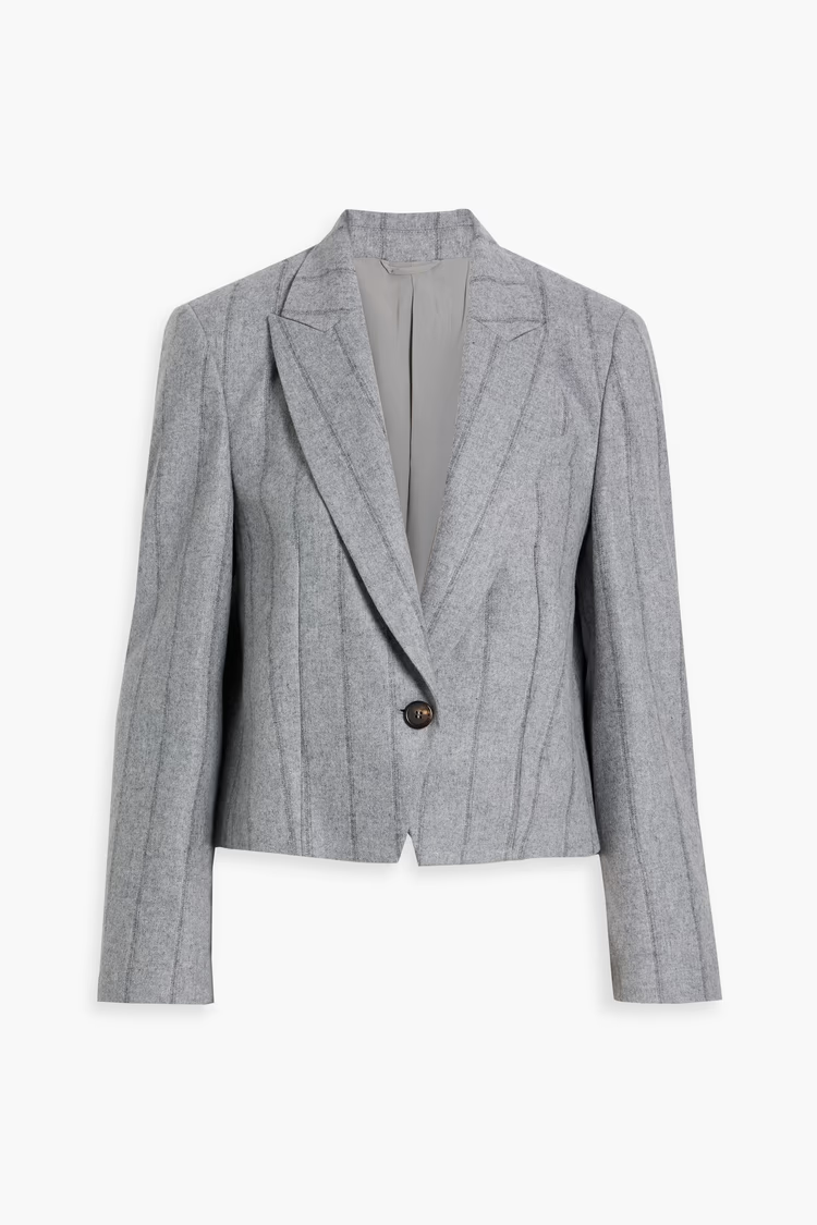 BRUNELLO CUCINELLI Pinstriped wool-blend blazer