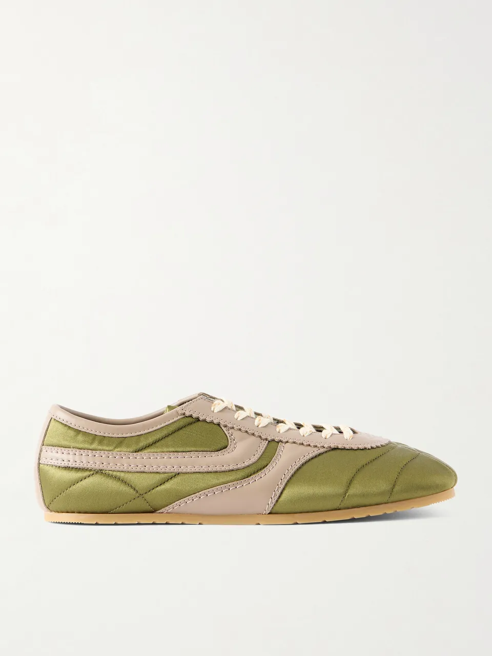 DRIES VAN NOTEN Leather-Trimmed Quilted Satin Sneakers