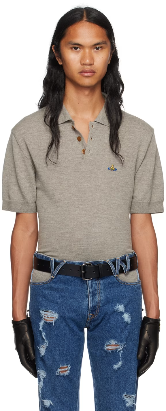 Vivienne Westwood Gray Embroidered Polo