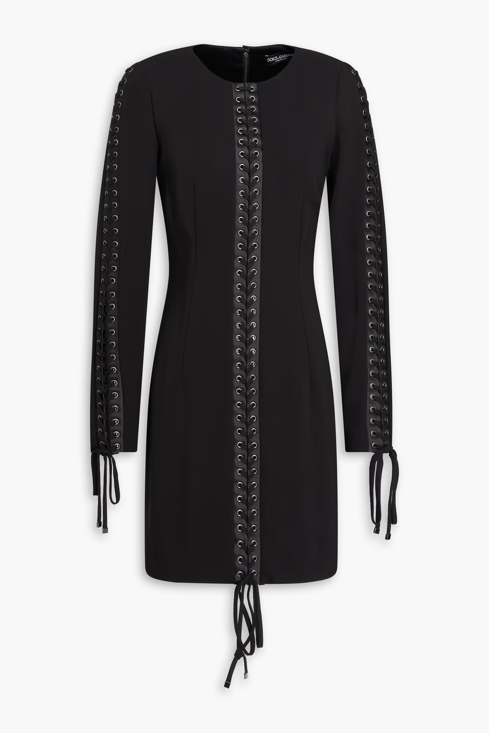 DOLCE&GABBANA Lace-up stretch-crepe mini dress