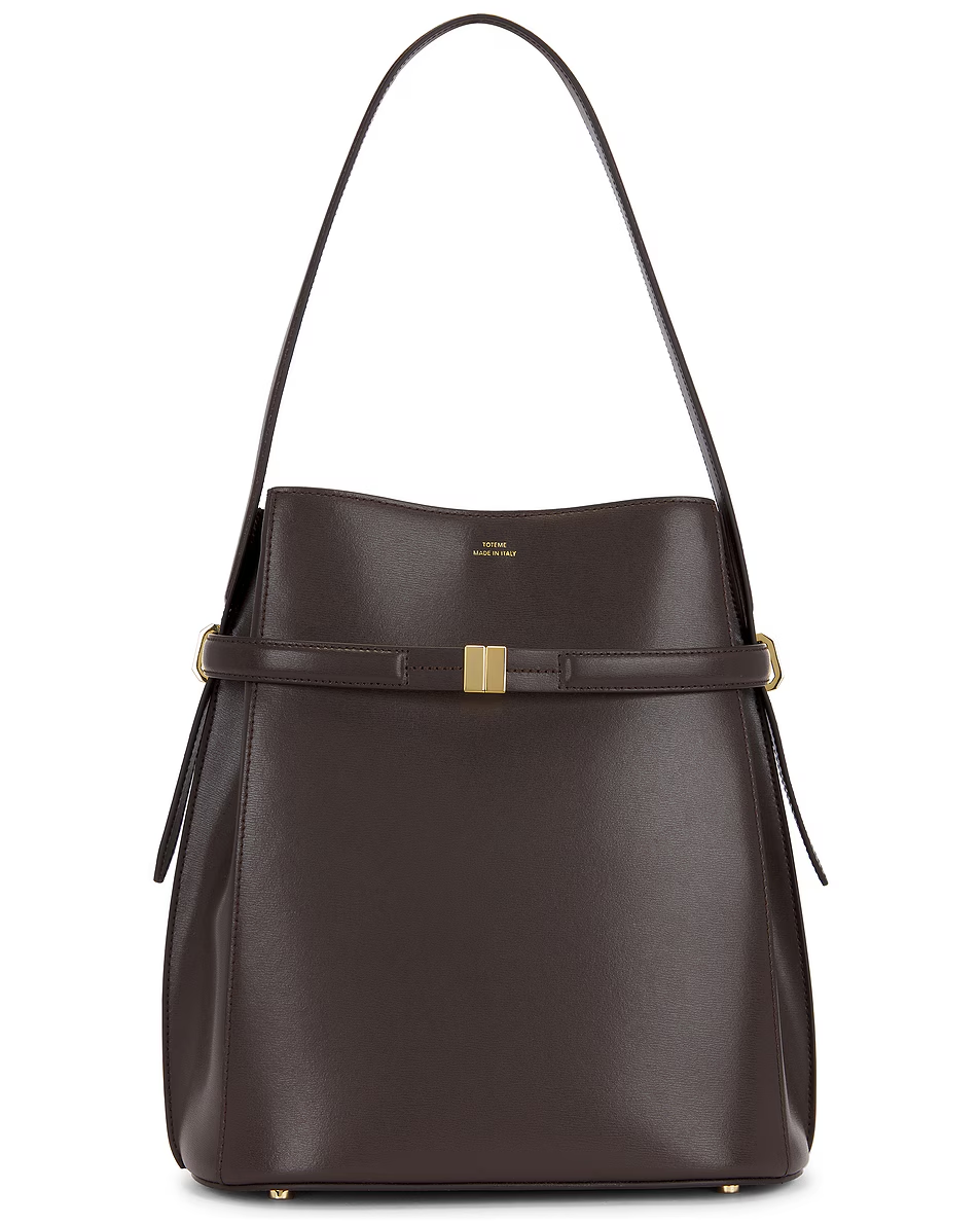 Toteme Belted Leather Bucket Bag