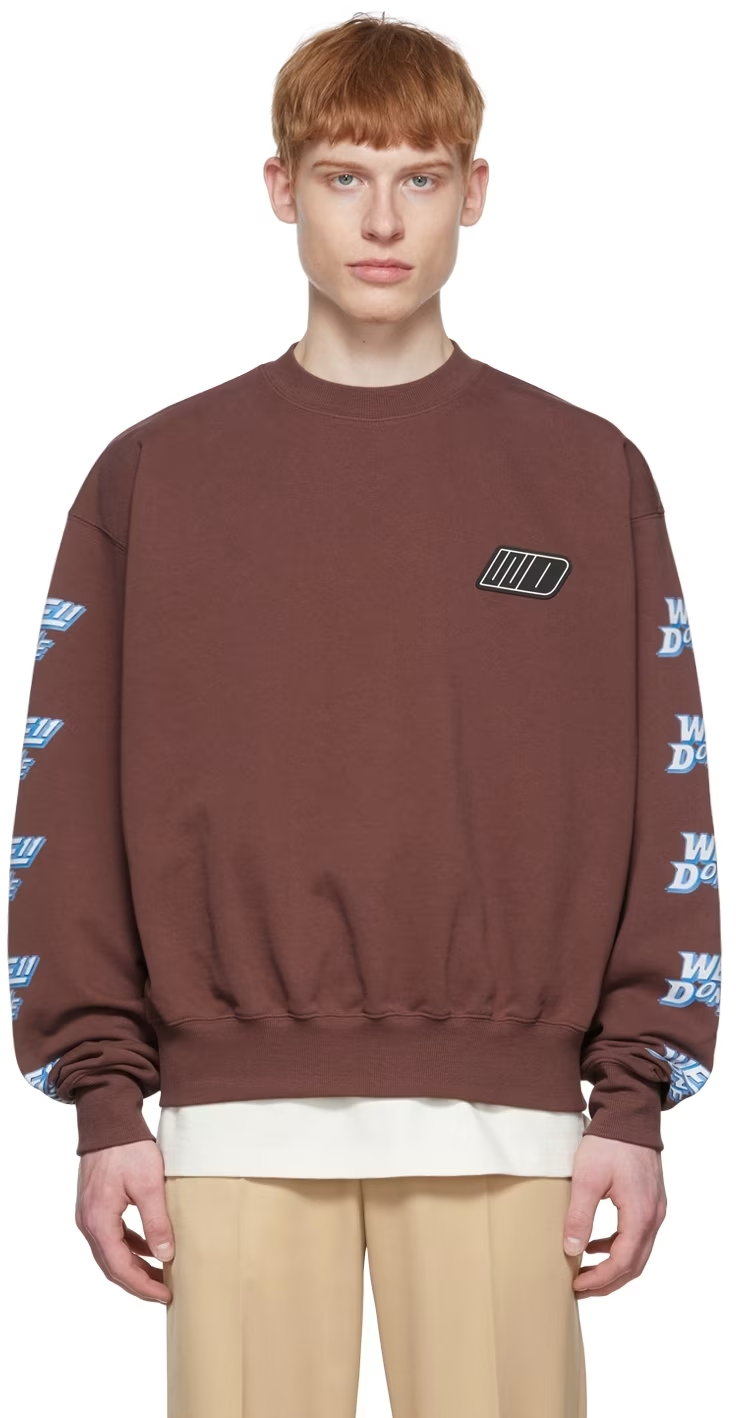 We11done Brown Cotton Sweatshirt