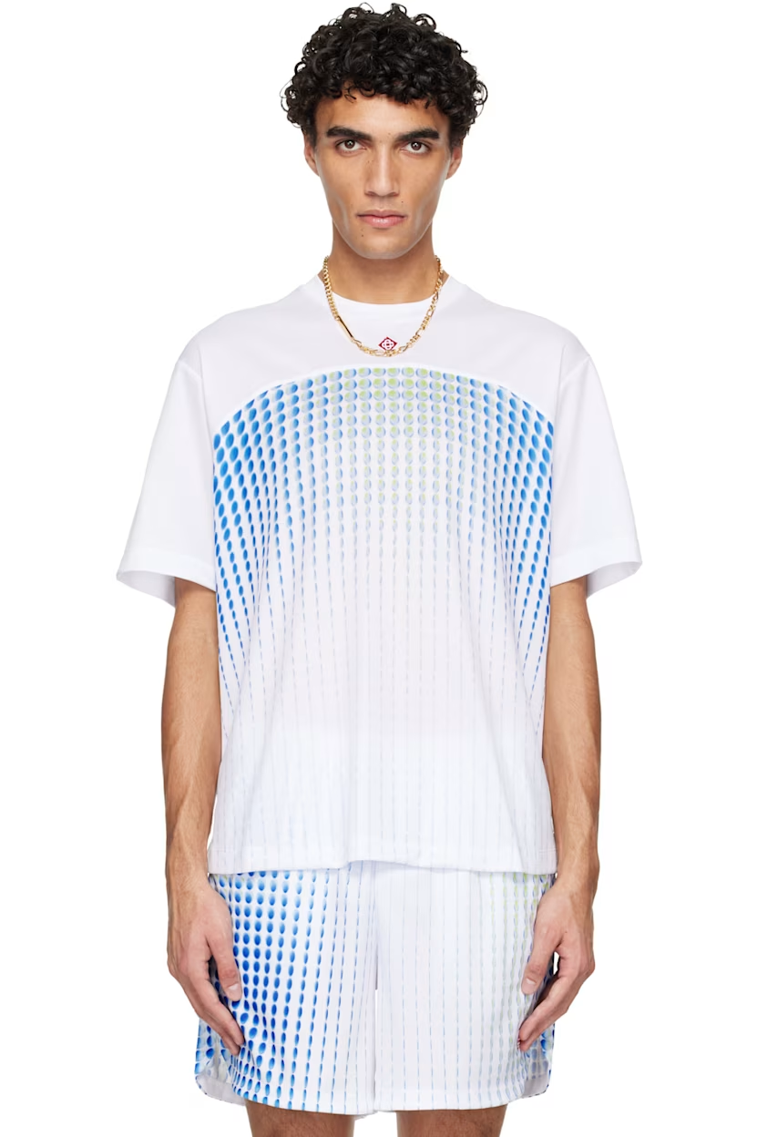 Casablanca White Tennis Tech Short Sleeve T-shirt