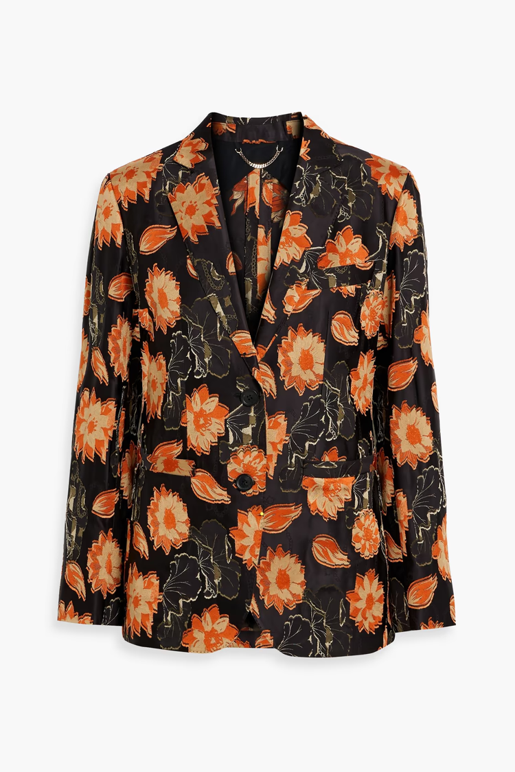 FERRAGAMO Floral-jacquard blazer