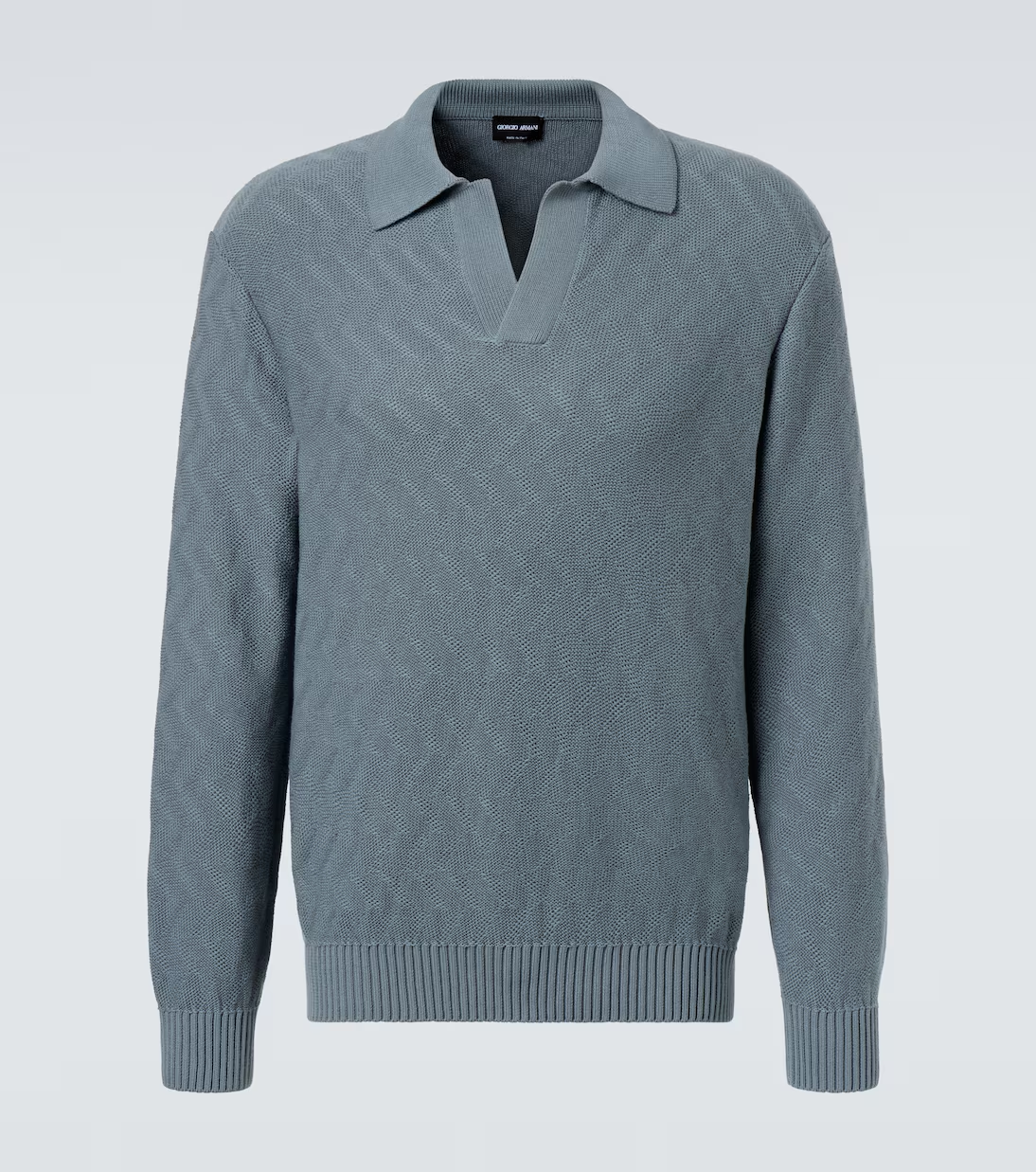 Giorgio Armani Cotton jacquard polo sweater