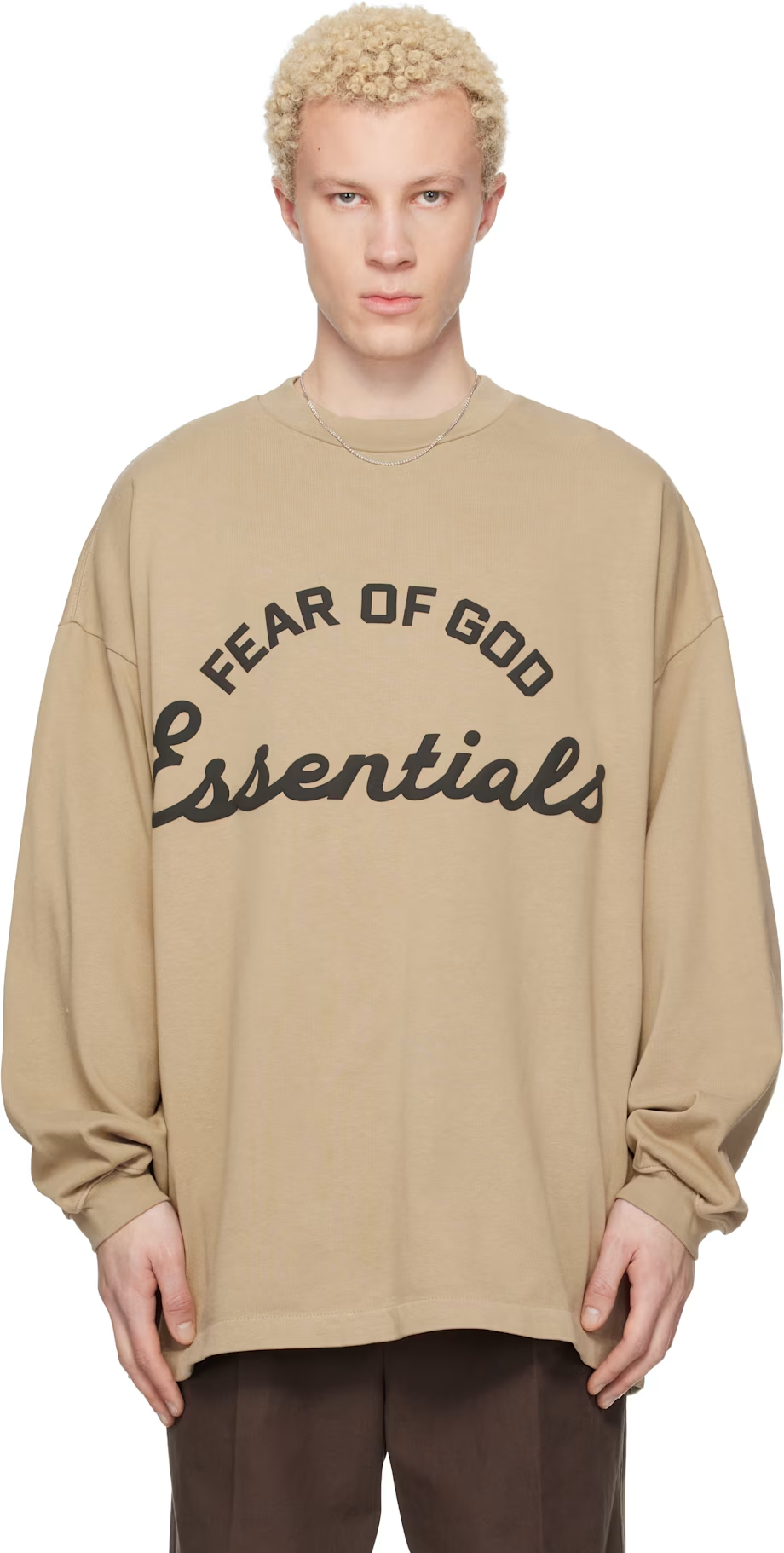 Fear of God ESSENTIALS Beige Training 90s Long Sleeve T-shirt