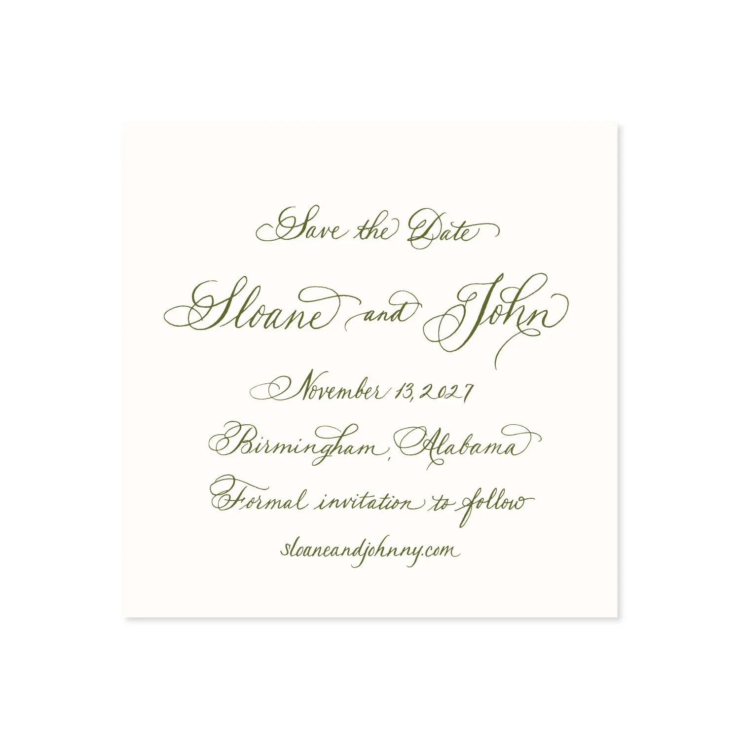 James Calligraphy Save the Date