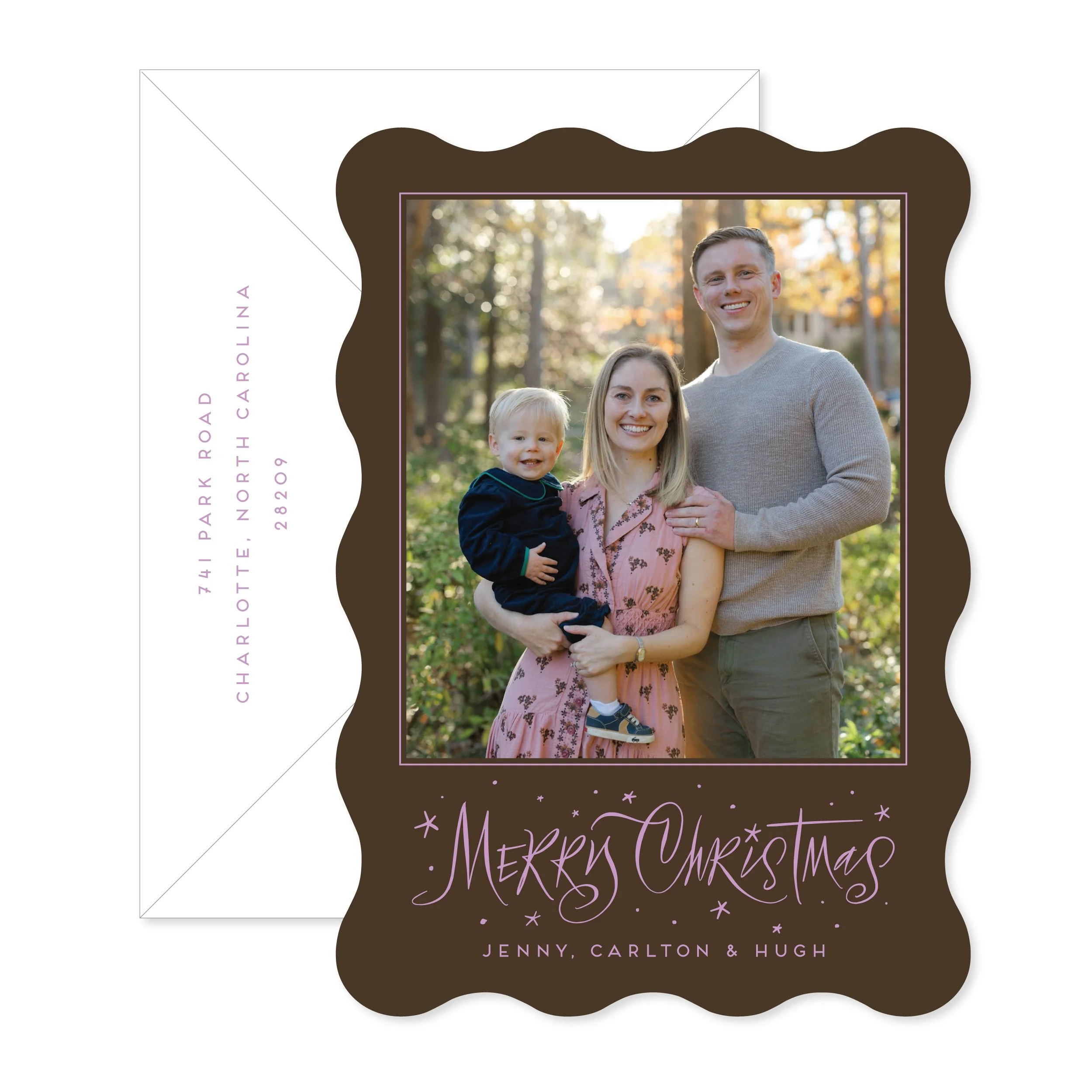 Merry Christmas Cheerful Wavy Die Cut
