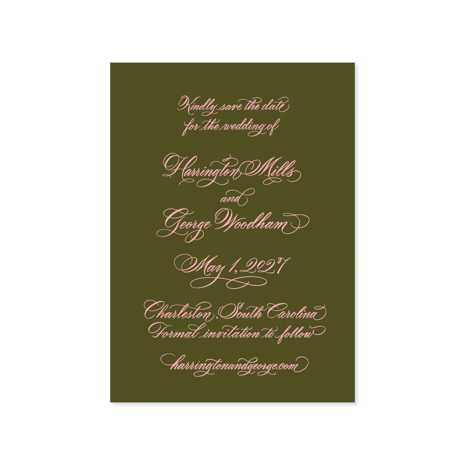 Harrington Calligraphy Save the Date