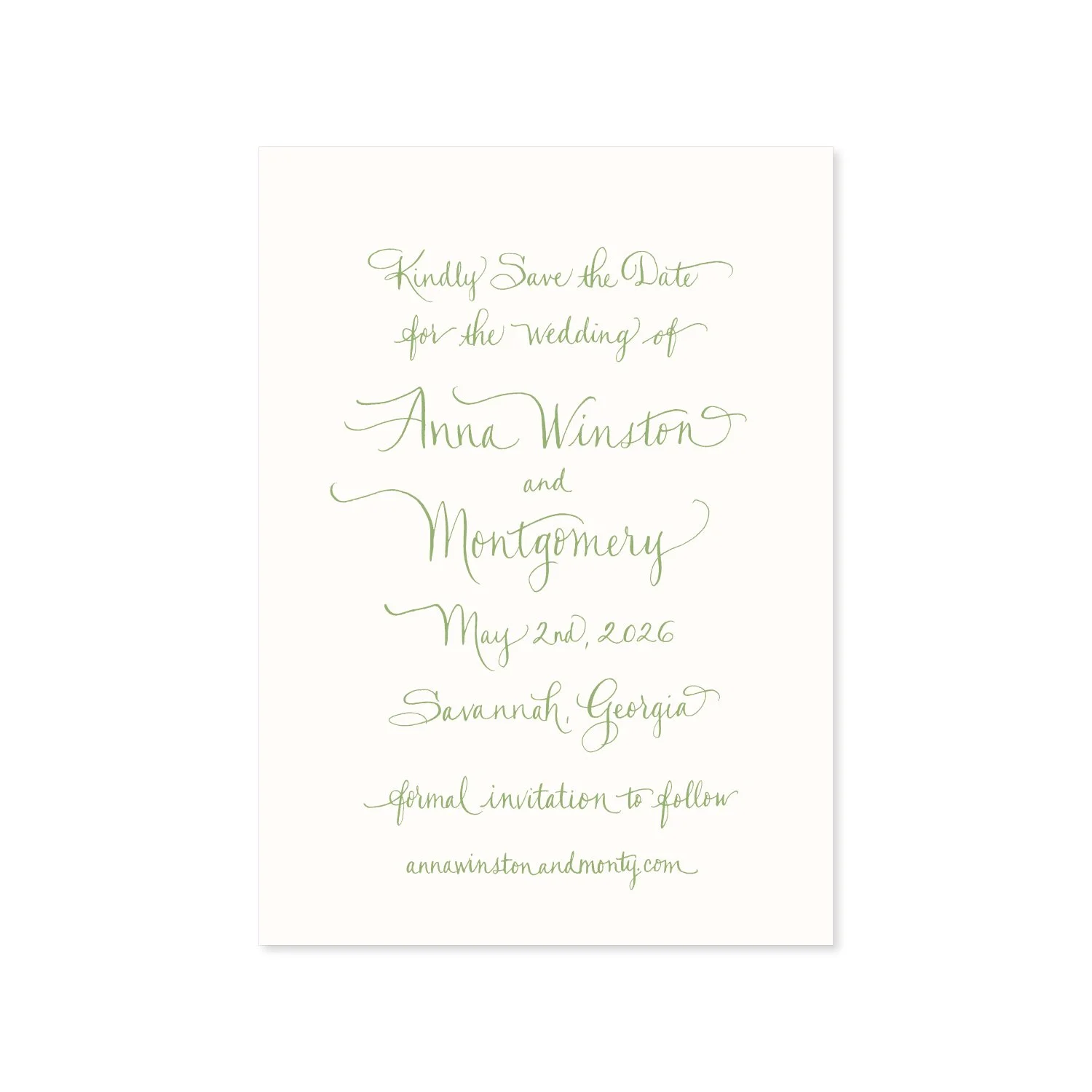 Winston Calligraphy Save the Date