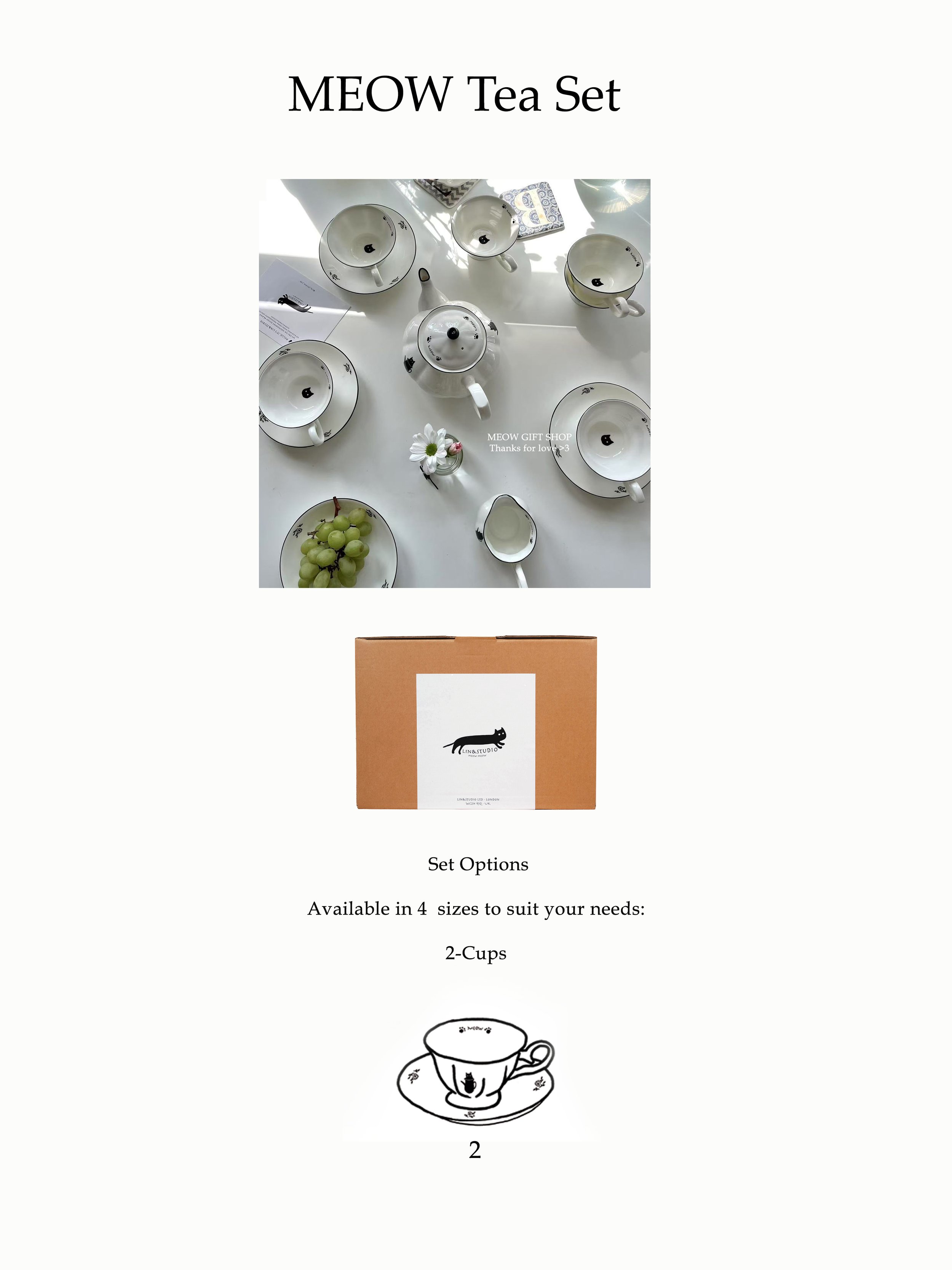Meow Ceramic Teaware Set