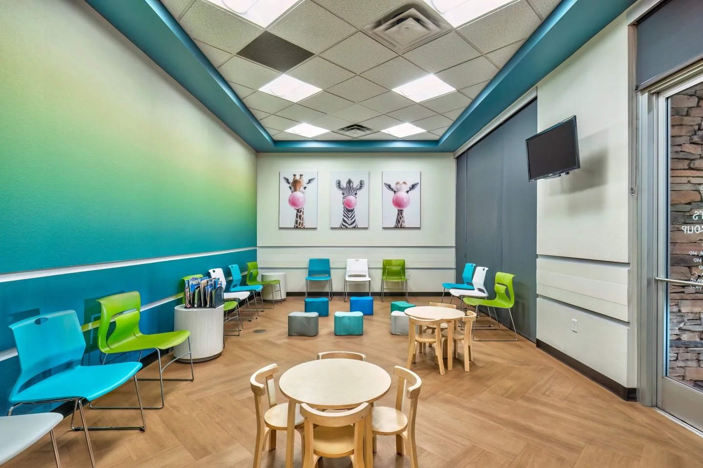 Children&rsquo;s Medical Group in Peoria, AZ got a colorful refresh! The newly transformed space features bright colors, playful wallpaper, and friendly animal elements, creating a fun and welcoming environment that helps kids feel excited and at eas