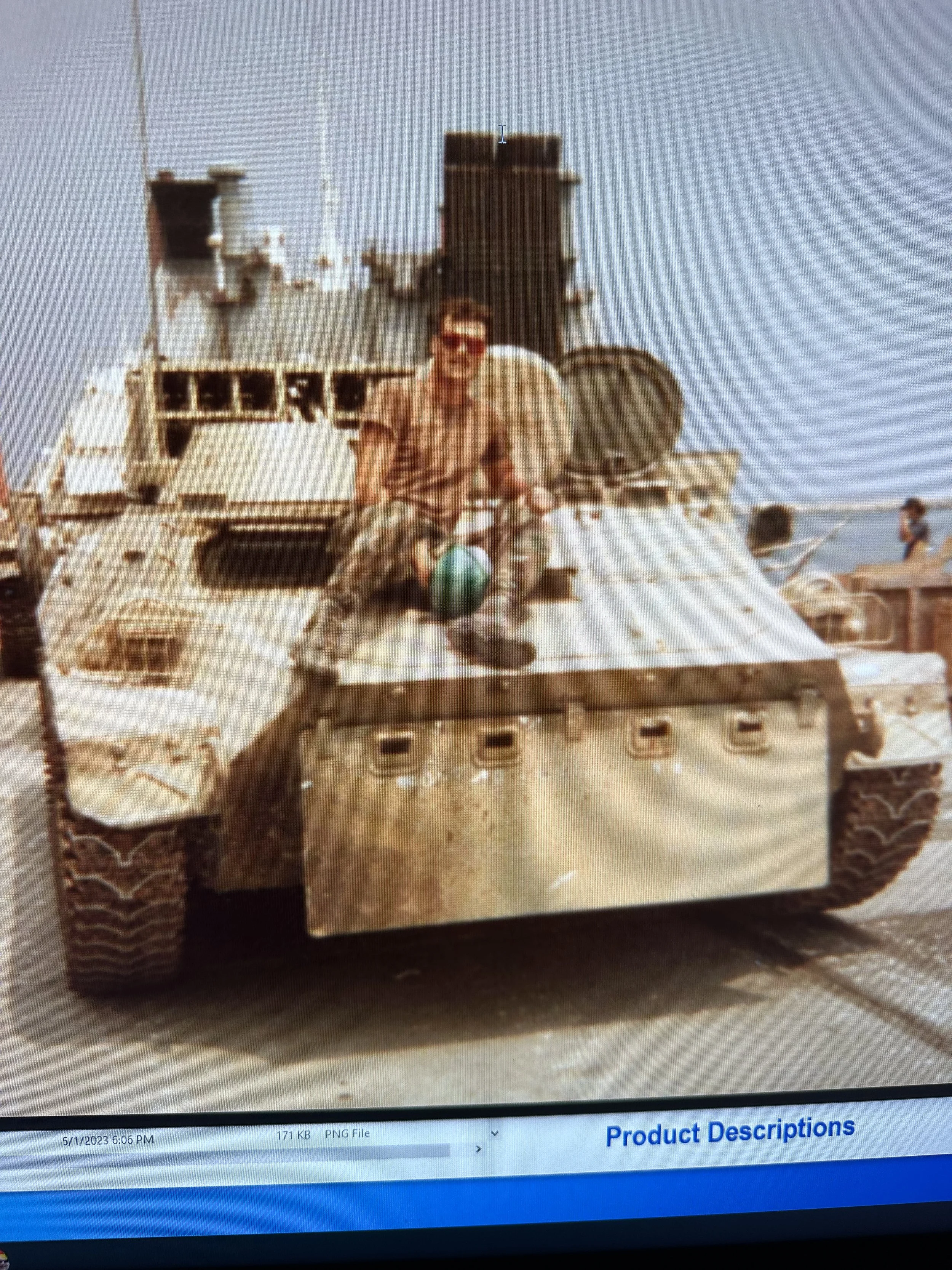 Veteran John Goldcamp on tank