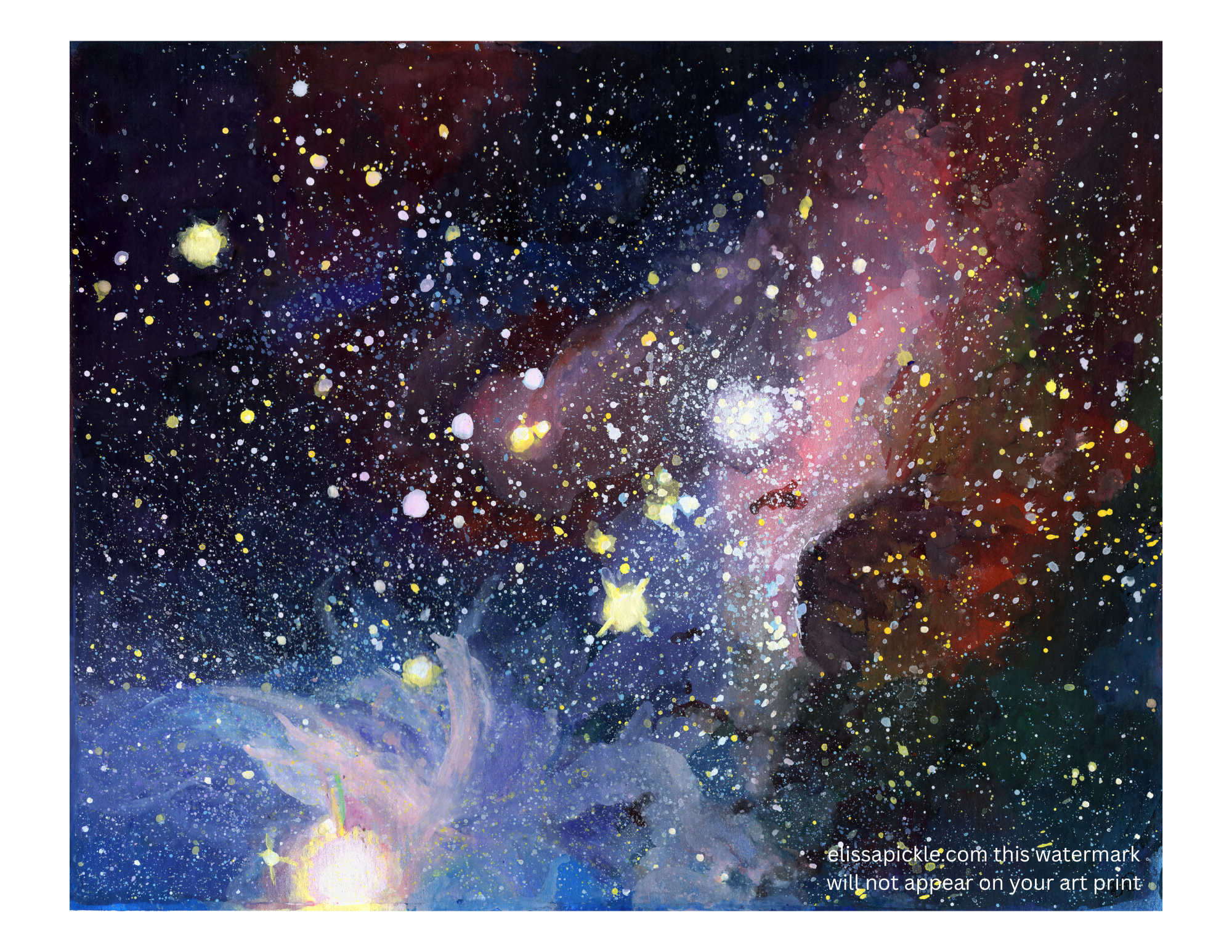 Carina Nebula Gouache Painting Art Print PREORDER