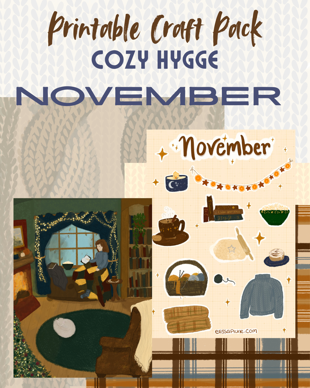 Cozy Printable Scrapbook Craft Pack