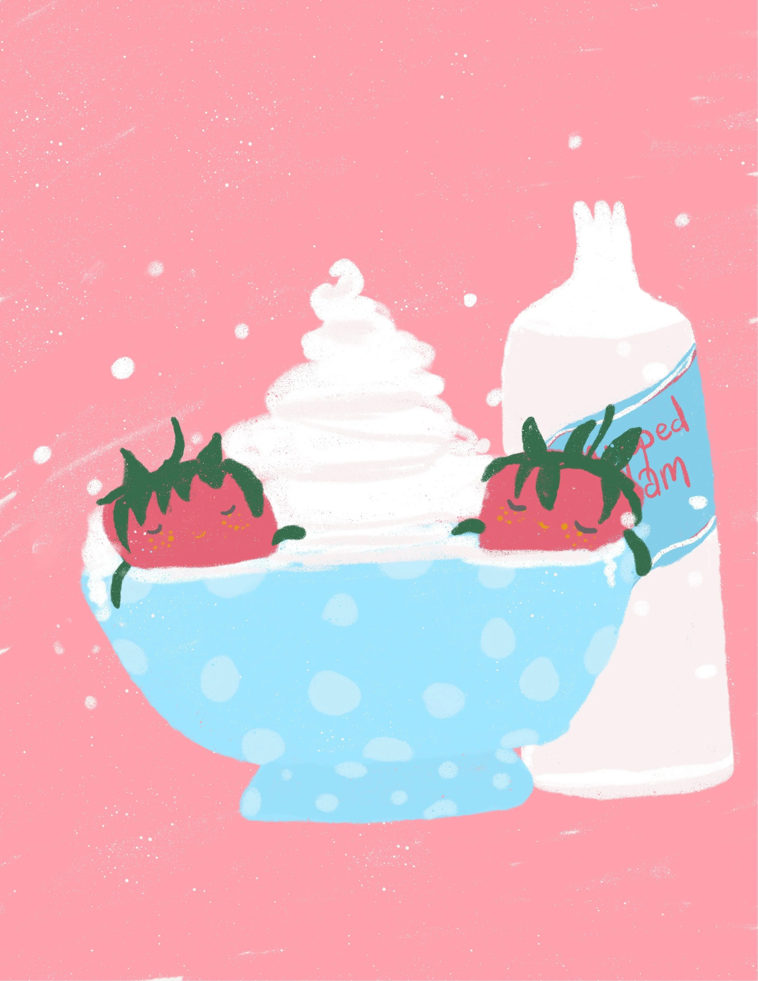Strawberry Bubblebath Art Print PREORDER