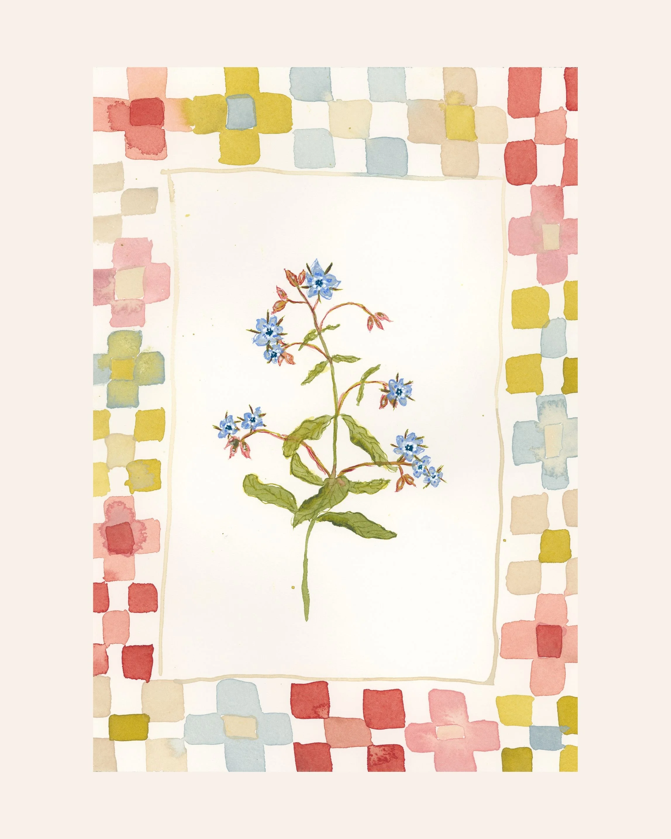 Borage Quilt- 7x10"
