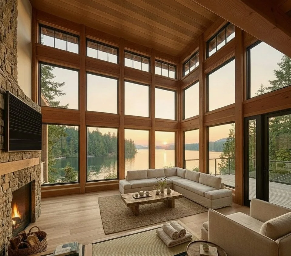 Retreat: a place to step away and rest. 

First glimpse at a space envisioned to let you slow down

#design #architecture #lakehouse #render #interiordesign