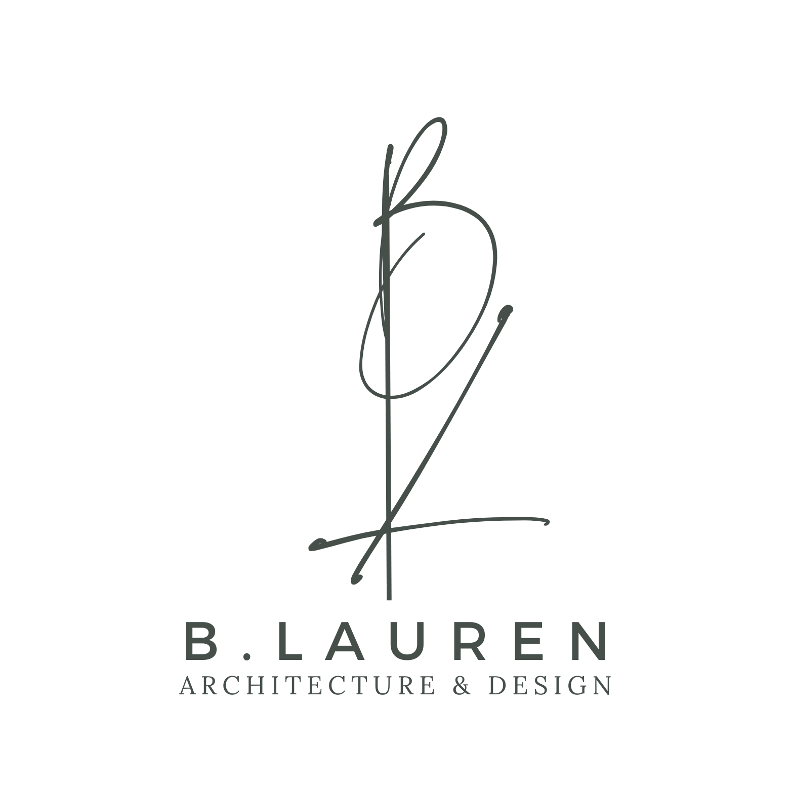 Logo for B. Lauren Architecture & Design featuring stylized initials 'B' and 'L' with the company name beneath.