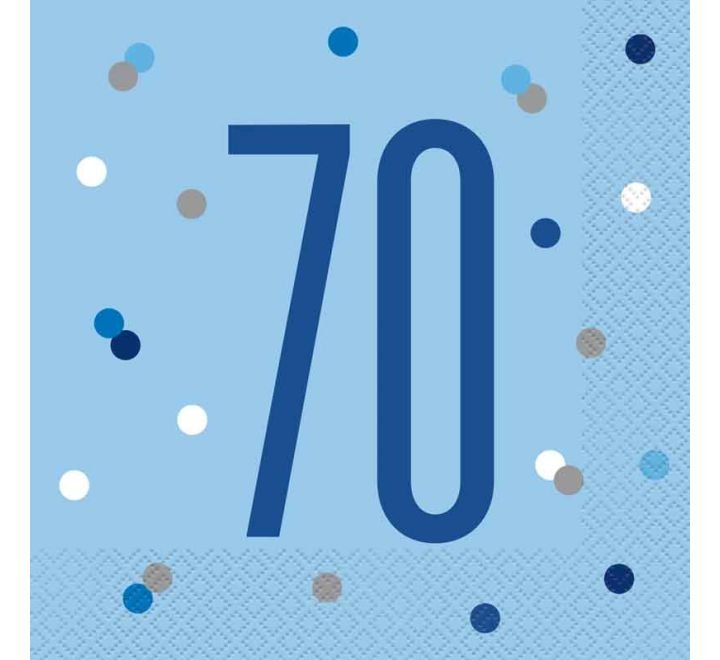Age 70 Blue Napkins