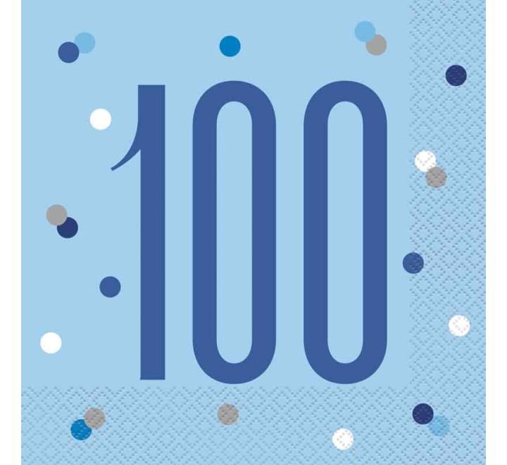 Age 100 Blue Napkins