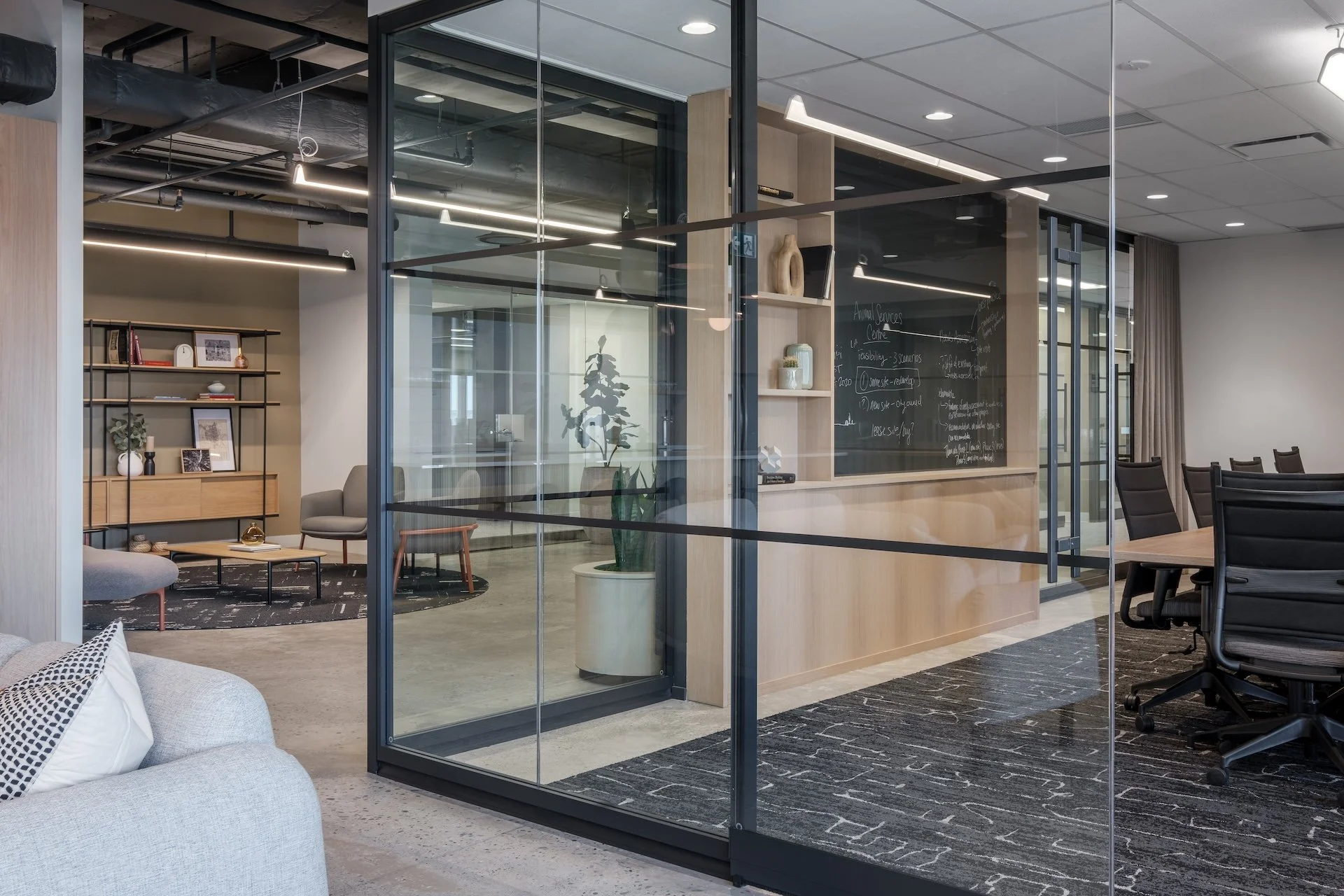 Showcase of Copper 8's interior design work for B&A Studios' commercial office space in Calgary, Alberta.