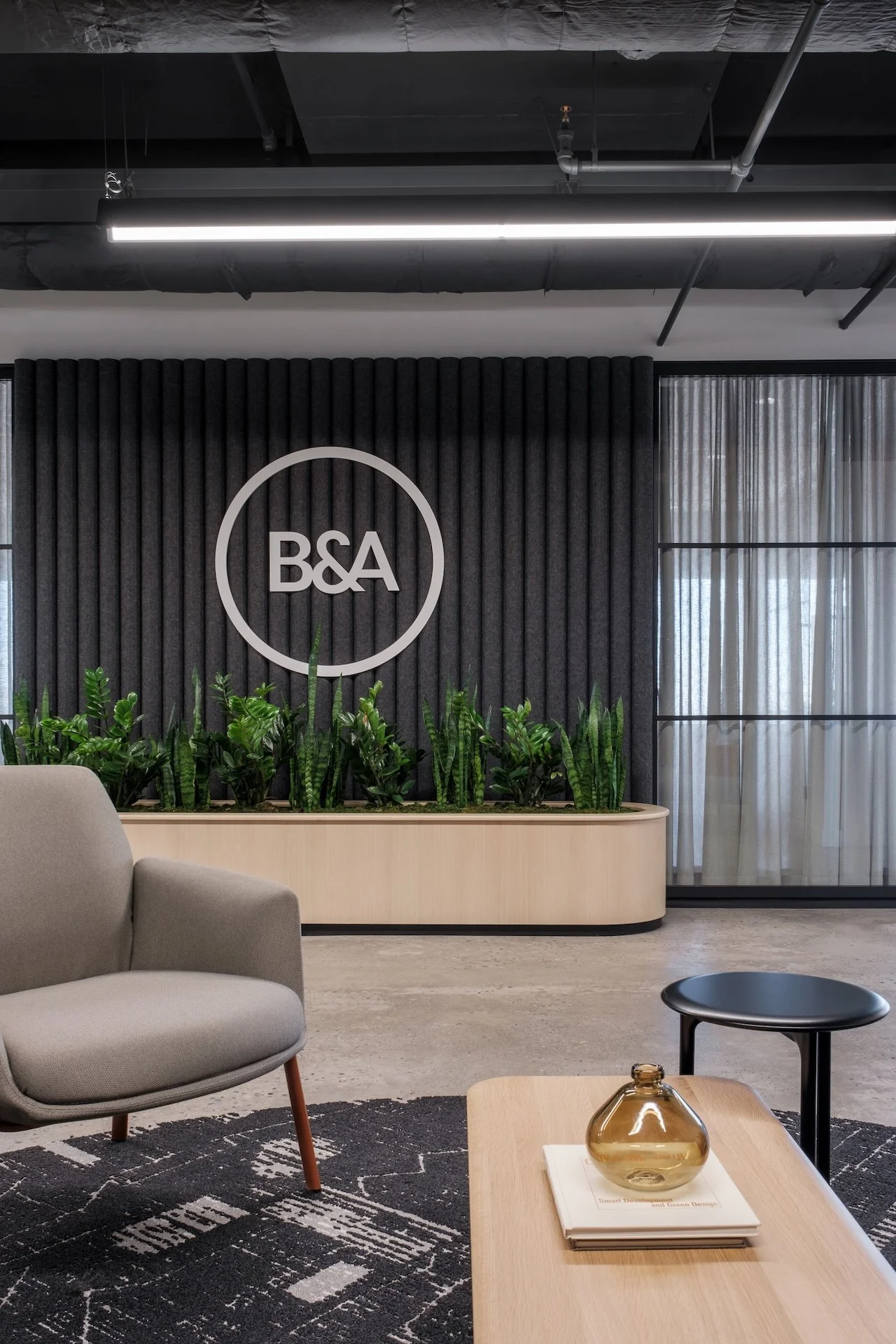 Showcase of Copper 8's interior design work for B&A Studios' commercial office space in Calgary, Alberta.