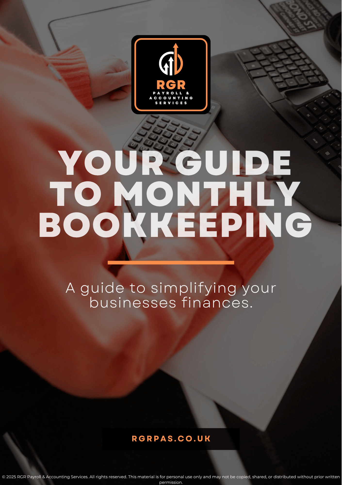Image of front page of the: Your guide to monthly bookkeeping' booklet