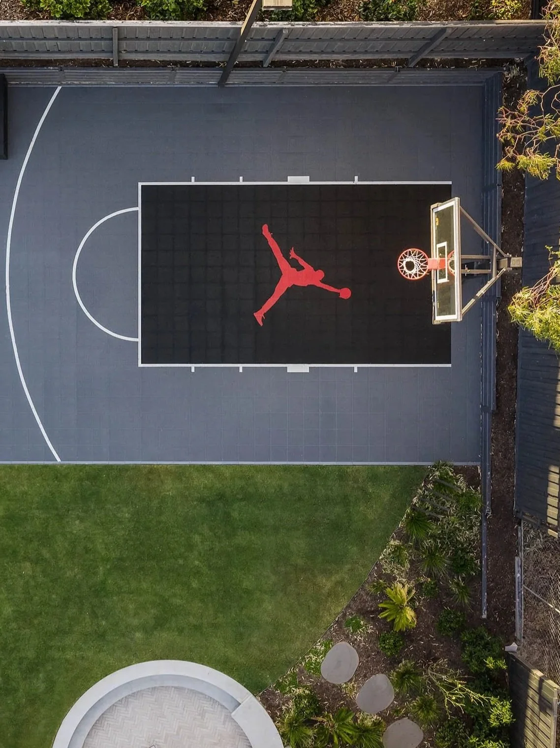 stylish home basketball court landscaping Mint Design