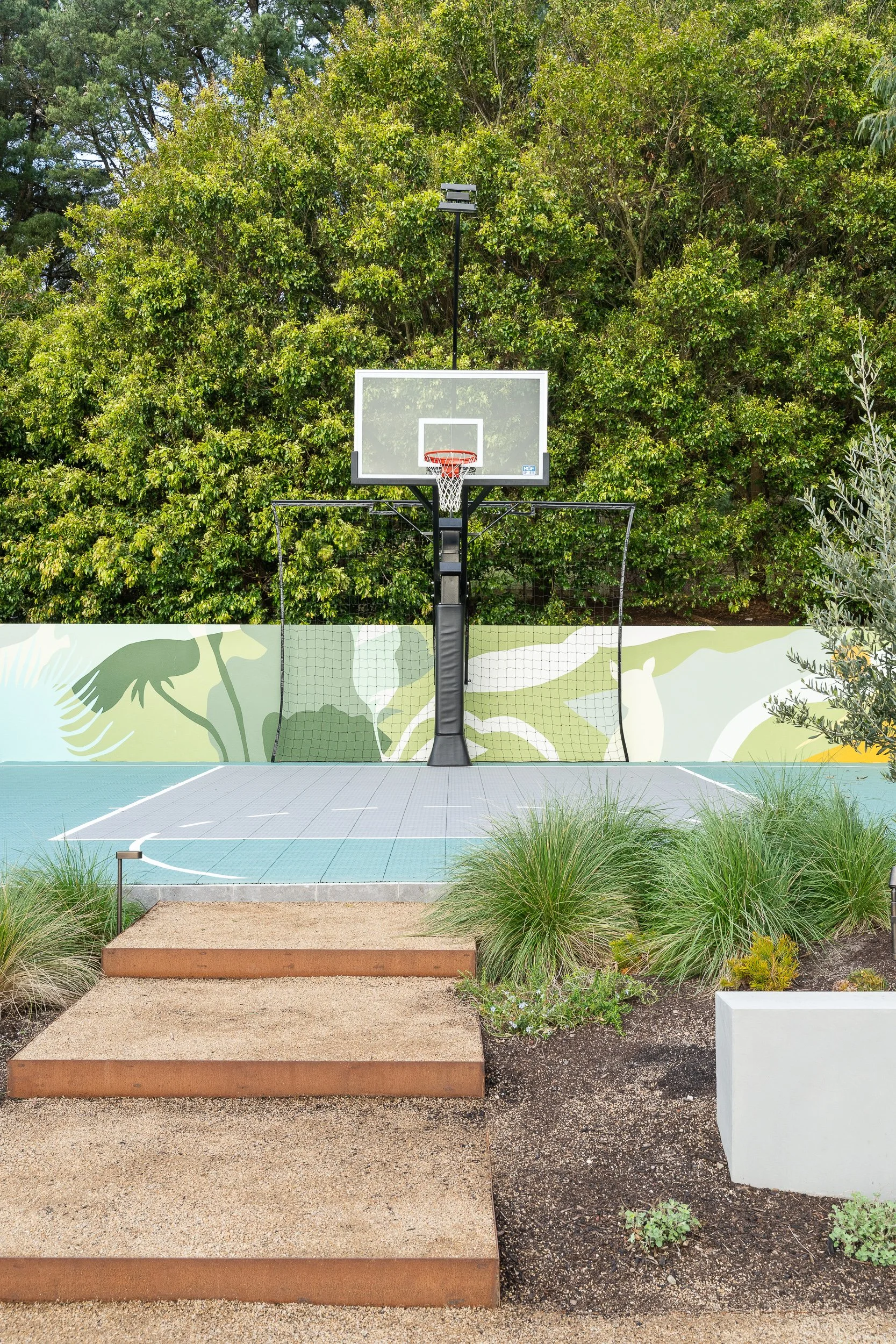 stylish home basketball court landscaping Mint Design