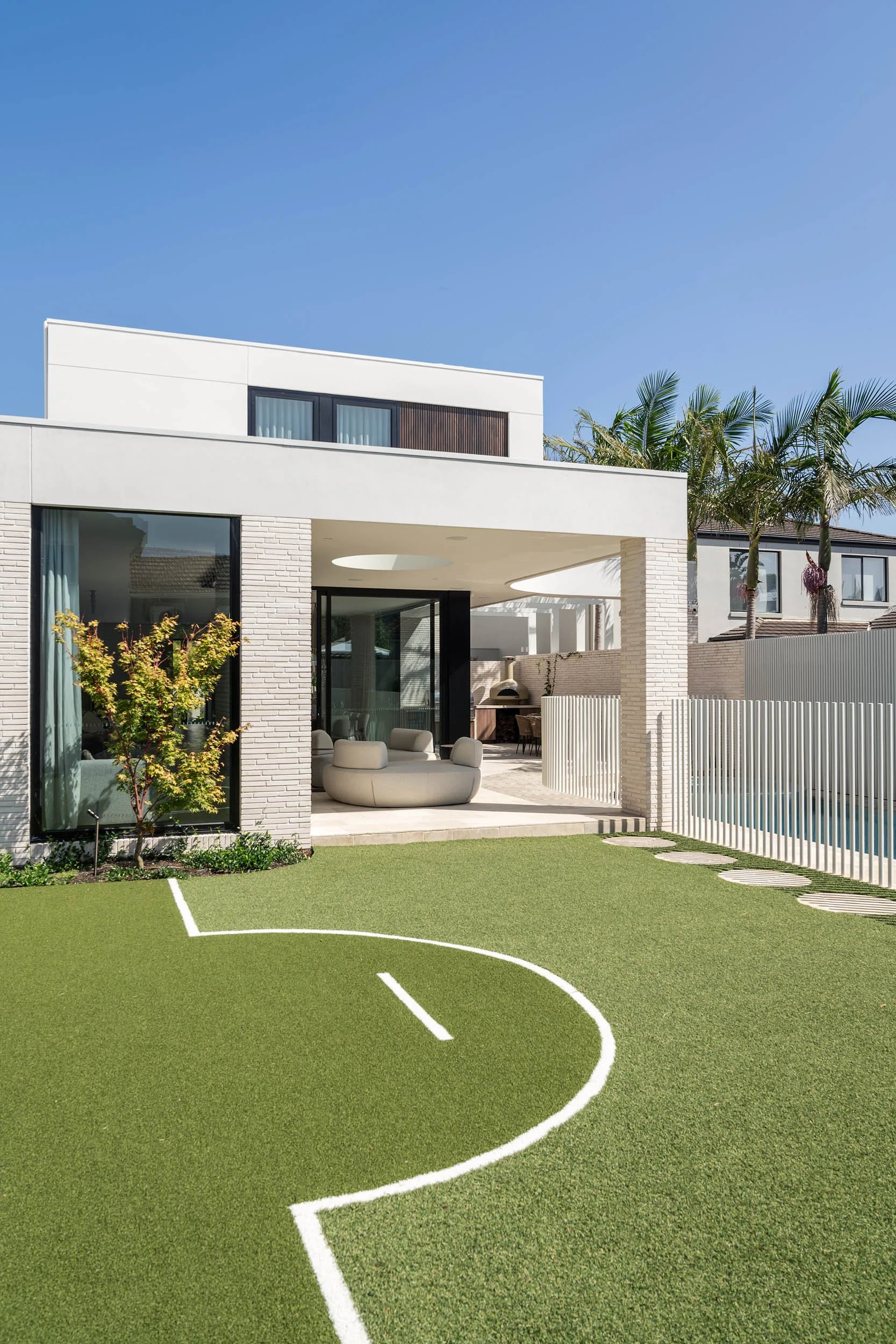 residential basketball court pool integration Brighton Melbourne