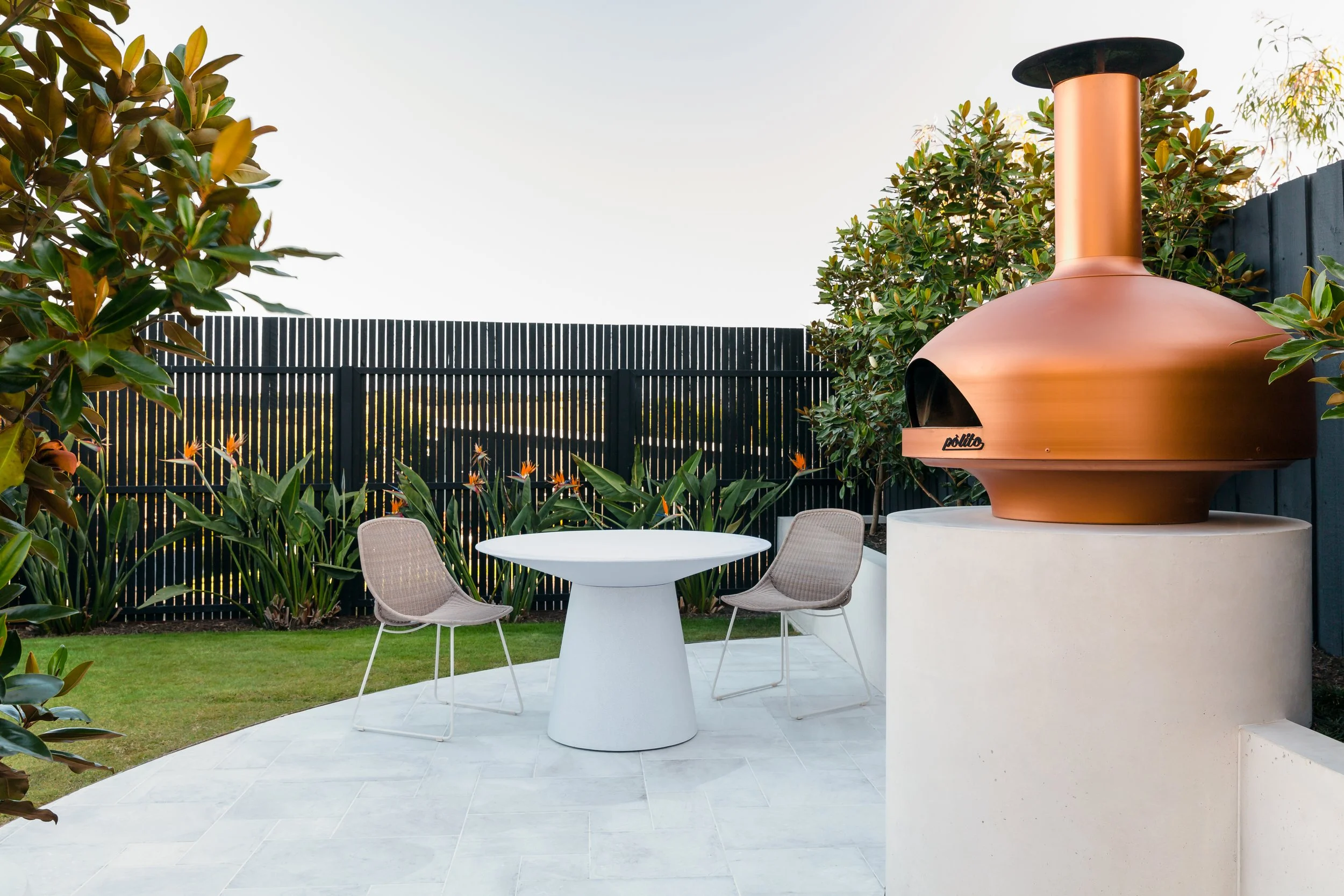 Pool and lush oasis planting by Mint Landscape Design in Torquay