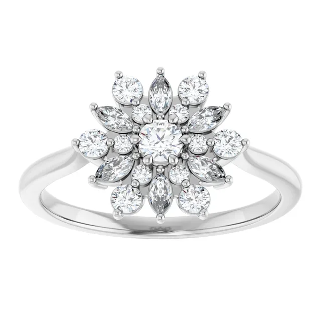 Vintage Inspired Ring with Natural Diamonds