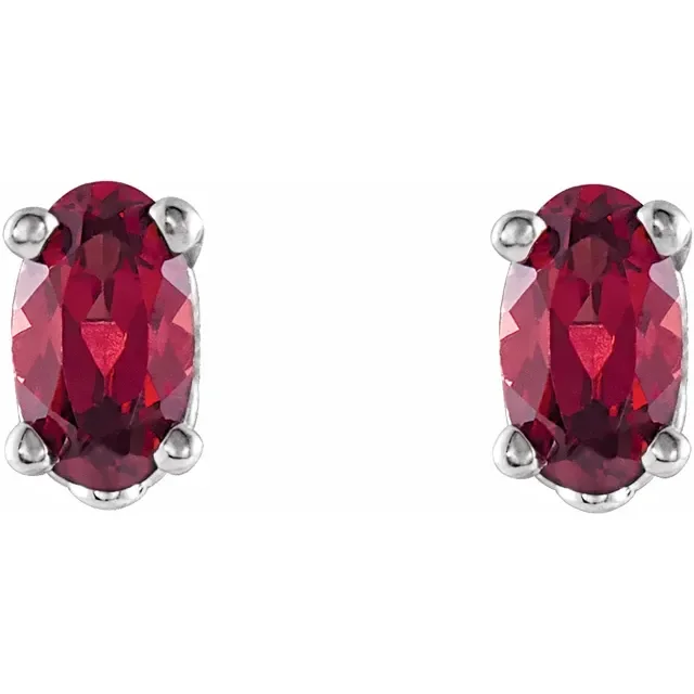 Natural Mozambique Garnet Studs