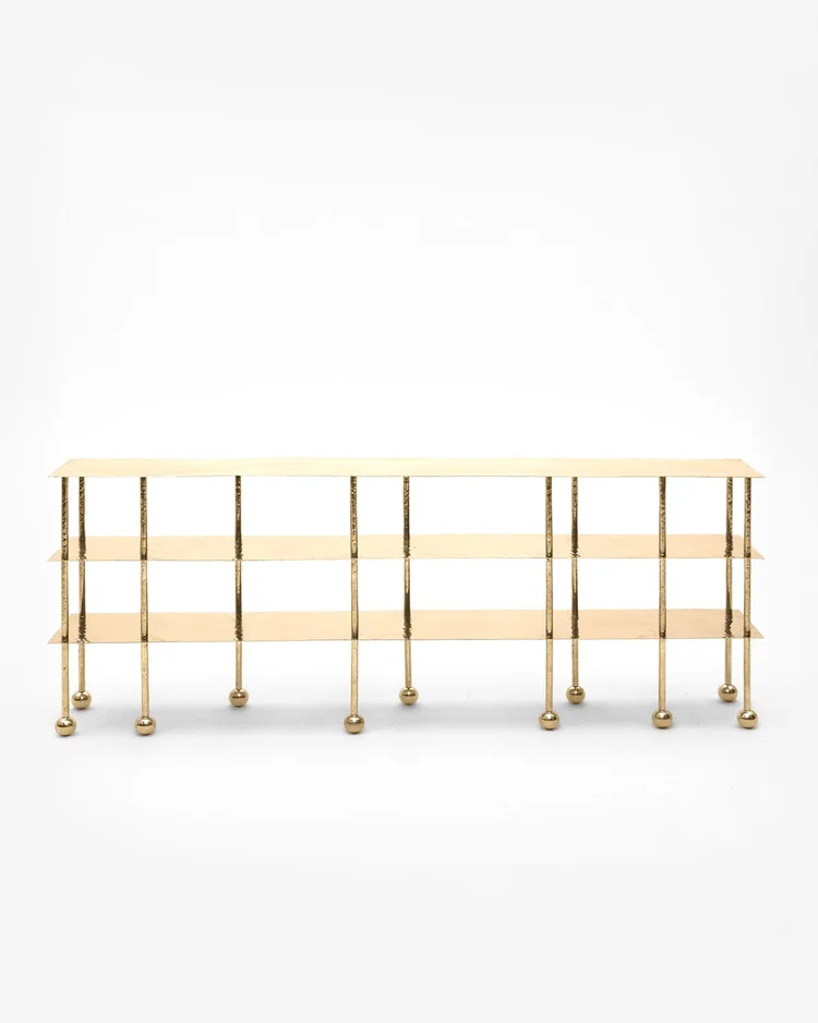 Liquid Rack L Brass | Sculptural Designer Console by Furn Object