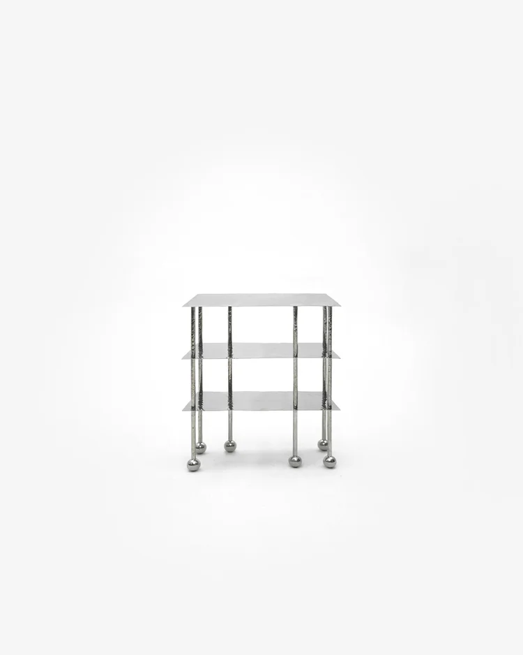Liquid Rack S Steel | Sculptural Metal Shelving by Furn Object