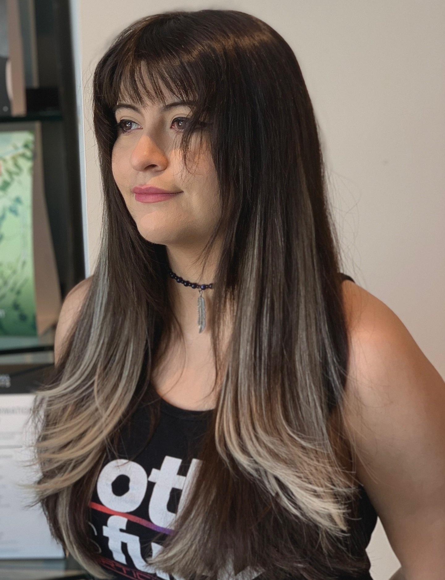 See that blonde in there? It&rsquo;s EXTENSIONS! Easiest, zero damage way to lighten your dark hair and add a pop! 

Haircut &amp; Extensions by Amalia 

📞303-799-4242

#denverhair #denverextensionspecialist #denverhairextensions #bellamihairextensi