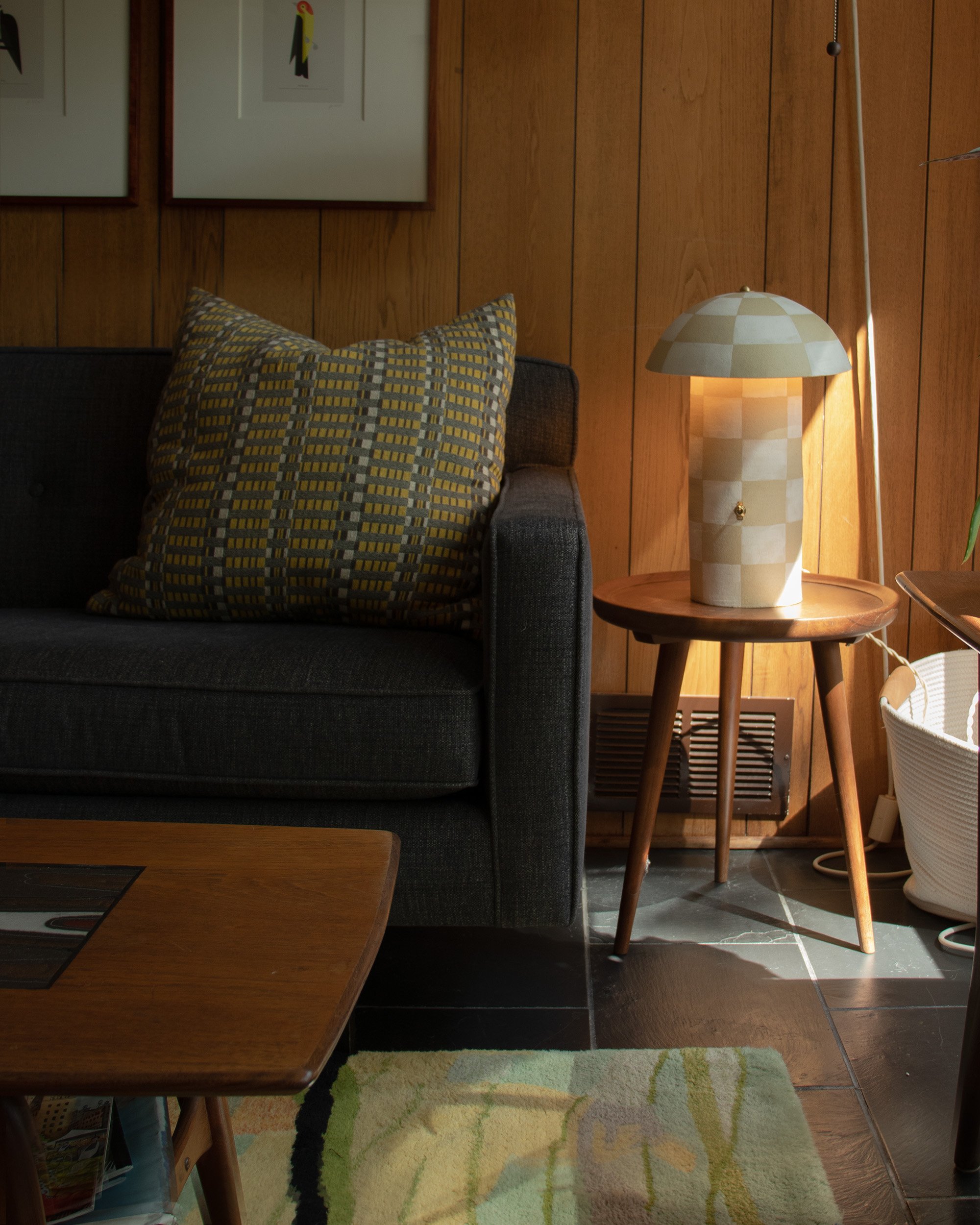 Checkered Mushroom Lamps