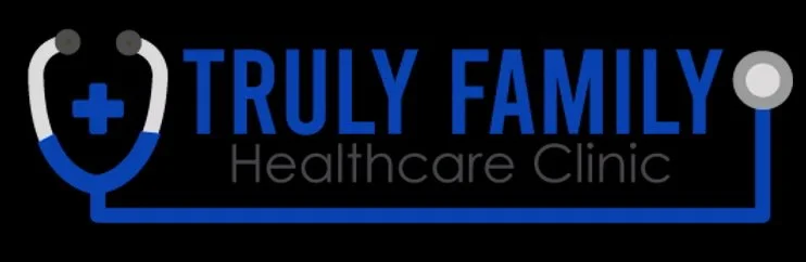 Logo of Truly Family Healthcare Clinic with a stethoscope design