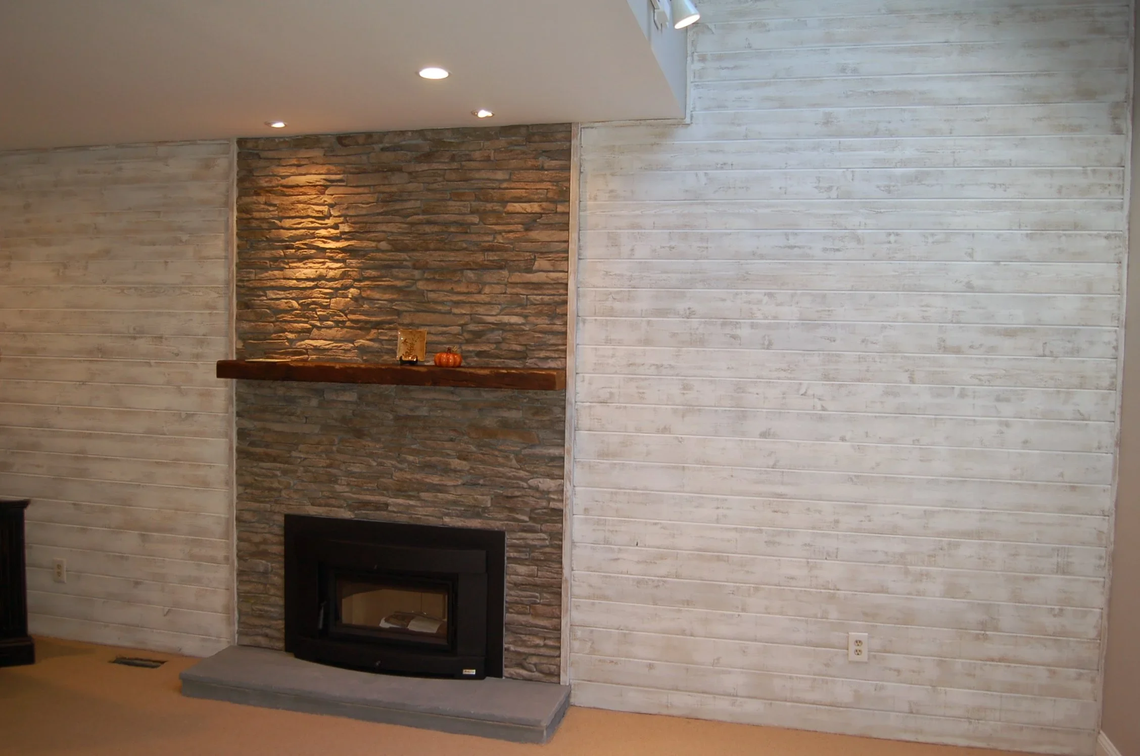 Transformation of a fireplace wall