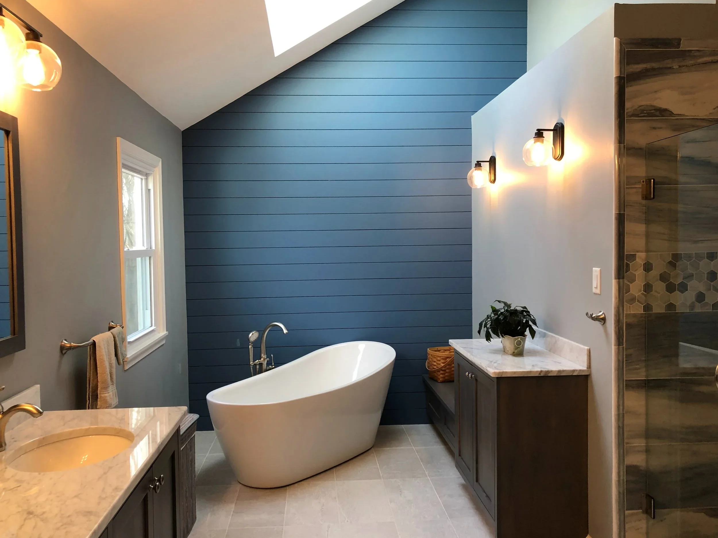 Primary bathroom with character