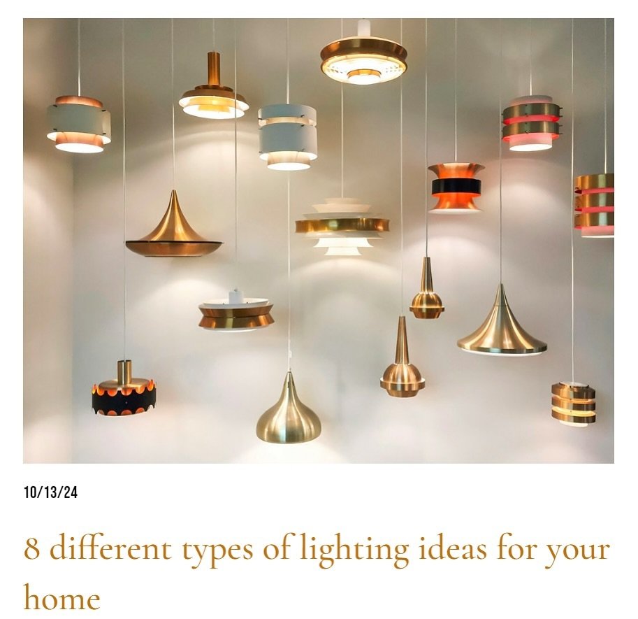 NEW BLOG POST: 8 different types of lighting ideas for your home. Check out the Nouvelle blog for weekly articles on home improvement + health and wellness, and learn how to master the art of design by manipulating lighting in your home. #nouvelle #b