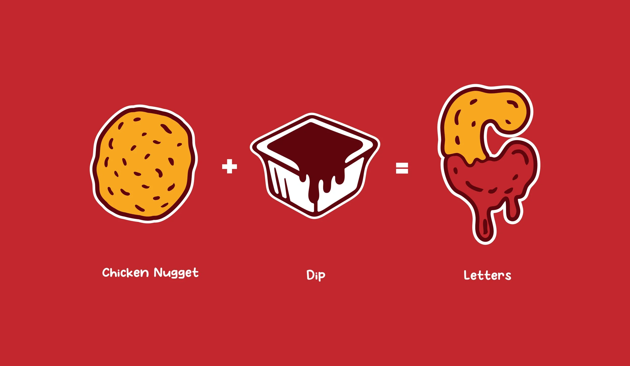 Cody Chows – Concept breakdown (nugget + dip = letters)