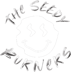 Black background with a white smiling face and the text 'The Seedby Bunkers' around it.