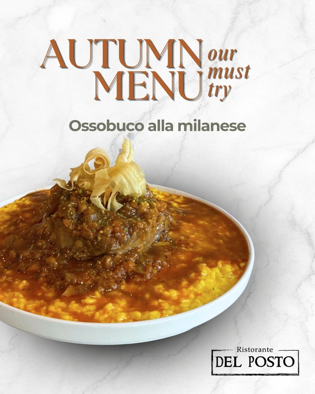 Ossobuco alla Milanese 🍂✨
A true taste of tradition — tender veal shank slow-braised to perfection, served with golden saffron risotto and a rich, velvety sauce.
🇮🇹 An iconic dish from Milan, reimagined with the elegance of Del Posto&rsquo