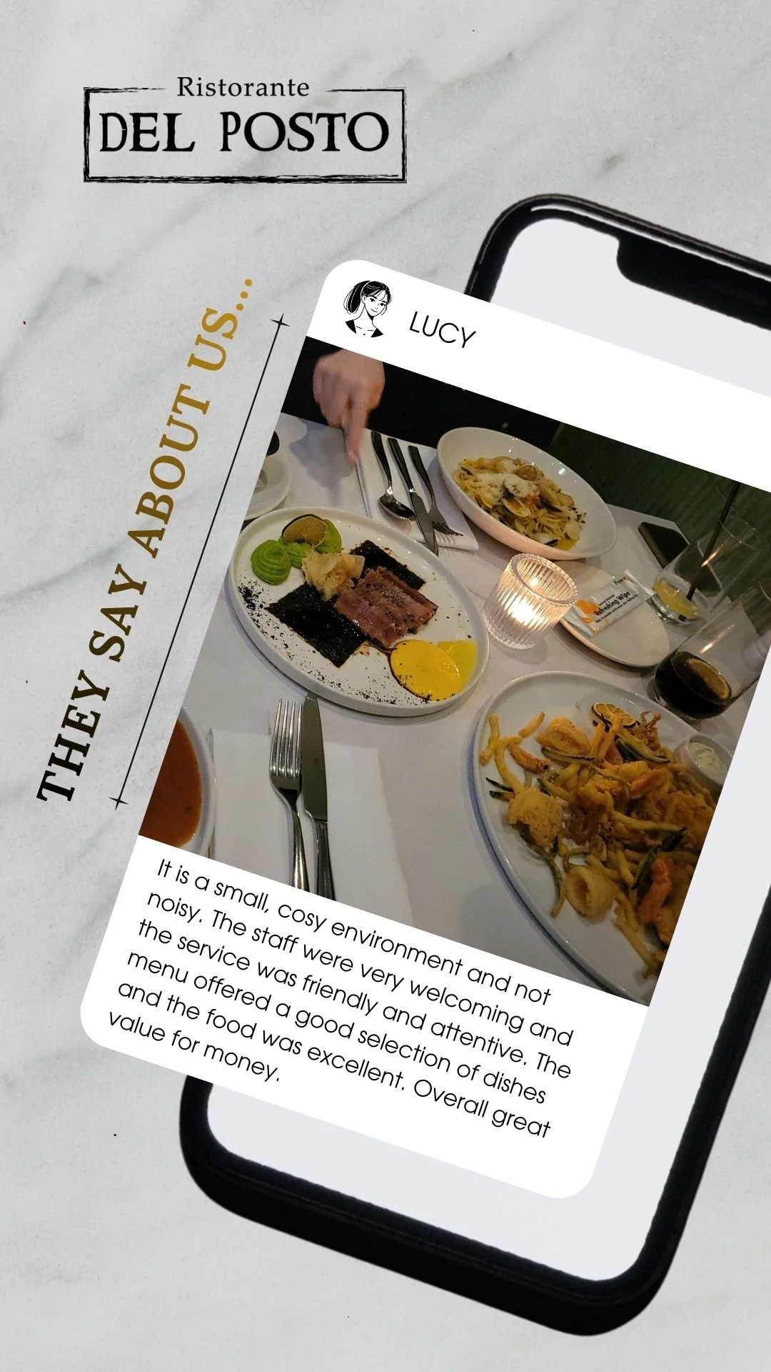 THIS WEEK AT DEL POSTO...

This is what one of our guests said this week &mdash; and this is exactly why we love what we do.
A cosy place, good food, friendly service, and no unnecessary noise.
Just real people, real dishes, and time well spent at th