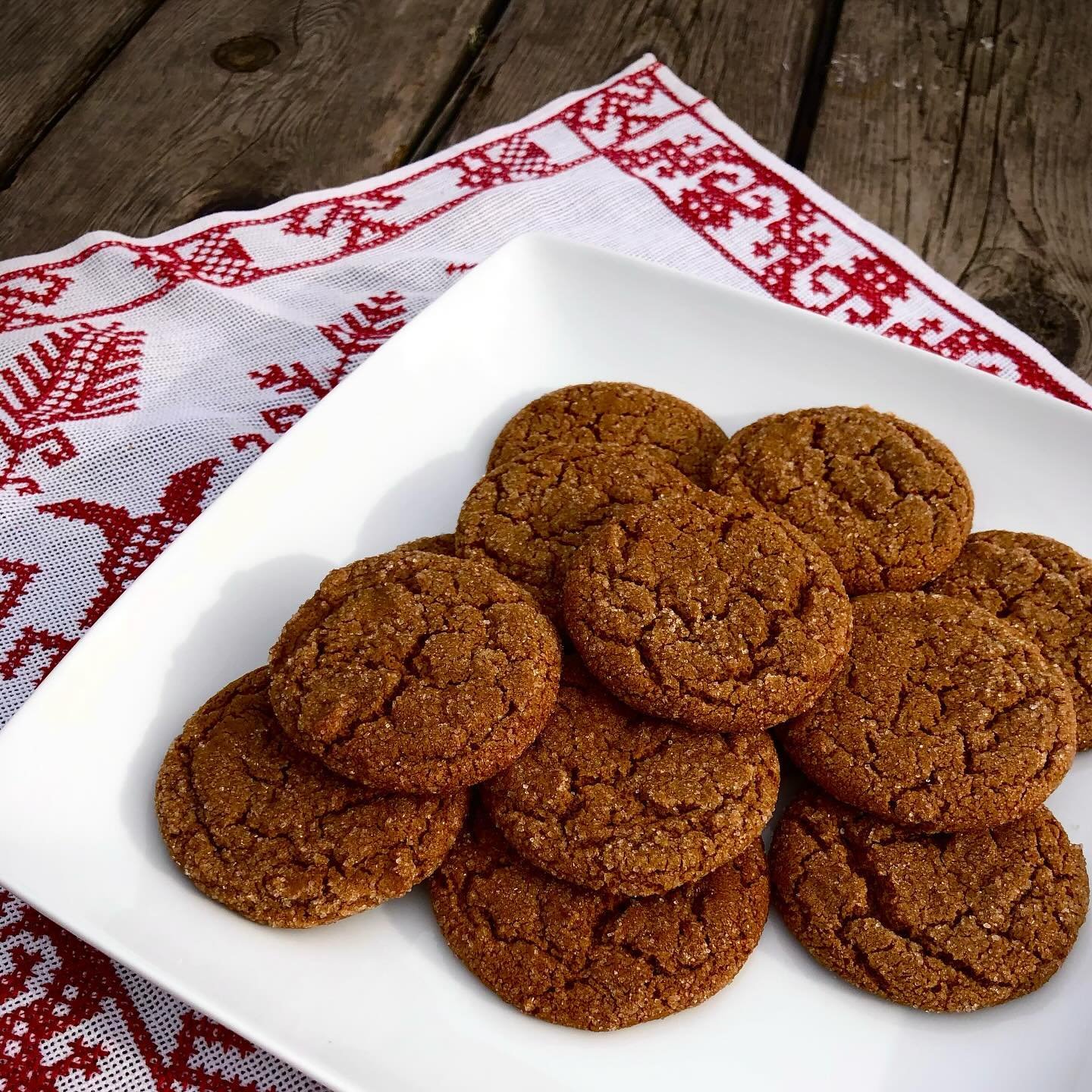 Snag these beauties for your holiday gatherings! Our molasses cookies are delightfully chewy with just the right amount of holiday spice. Order on our website!
