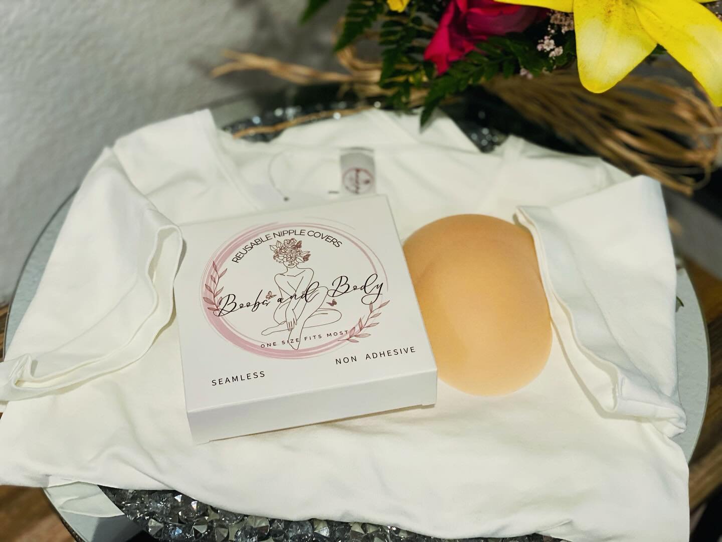Perfect pairing! While we wait for the website to get up and running, you can purchase our nipple covers on @amazon https://a.co/d/hGlmxyk Link in bio 🥰Thank you all for your love &amp; support! #womansaccessories #womansapparel #nipplecovers #bodys