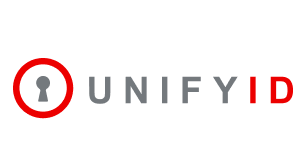Logo of UnifyID, a black keyhole icon inside a red circle, with the text 'UNIFY' in gray and 'ID' in red.